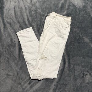 Refuge Women's Cream Distressed Skinny Jeans